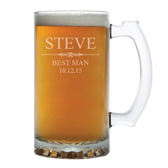 Groomsmen Beer Mug Personalized Beer Mug Engraved By Engravingsetc 3216