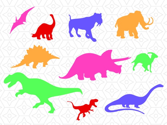 Dinosaur Silhouette Decal Collection SVG DXF and AI Vector