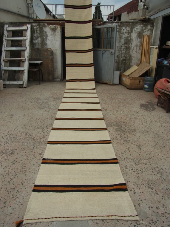 Long Hand Woven Wool Stair RunnerRug RunnerKilim Rug