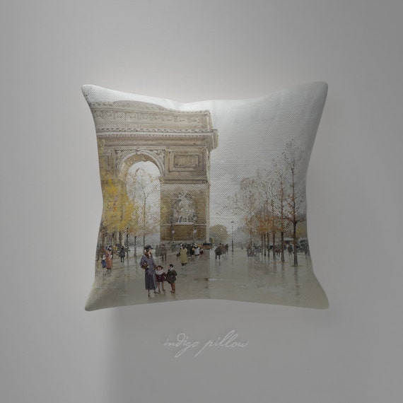 Throw pillow Decorative pillow Parisian Eugene Arc by IndigoPillow