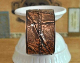 Fold Formed and Distressed Copper Cuff