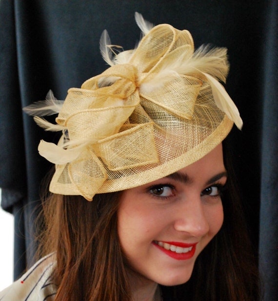 Fascinator Champagne Gold Fascinator Womens Tea Party Hat