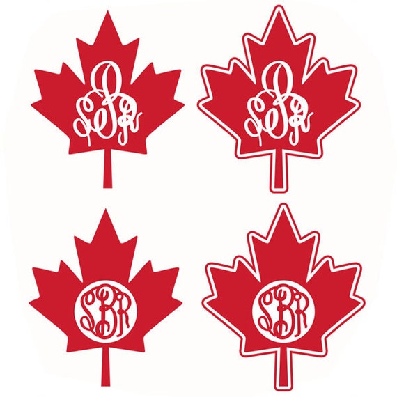 Download Maple Leaf Canada Cuttable Design Frame Monogram SVG DXF EPS