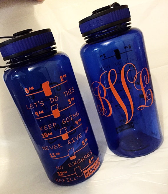 Water Intake Tracking Water Bottle 34oz. Bottle by MyStudio316