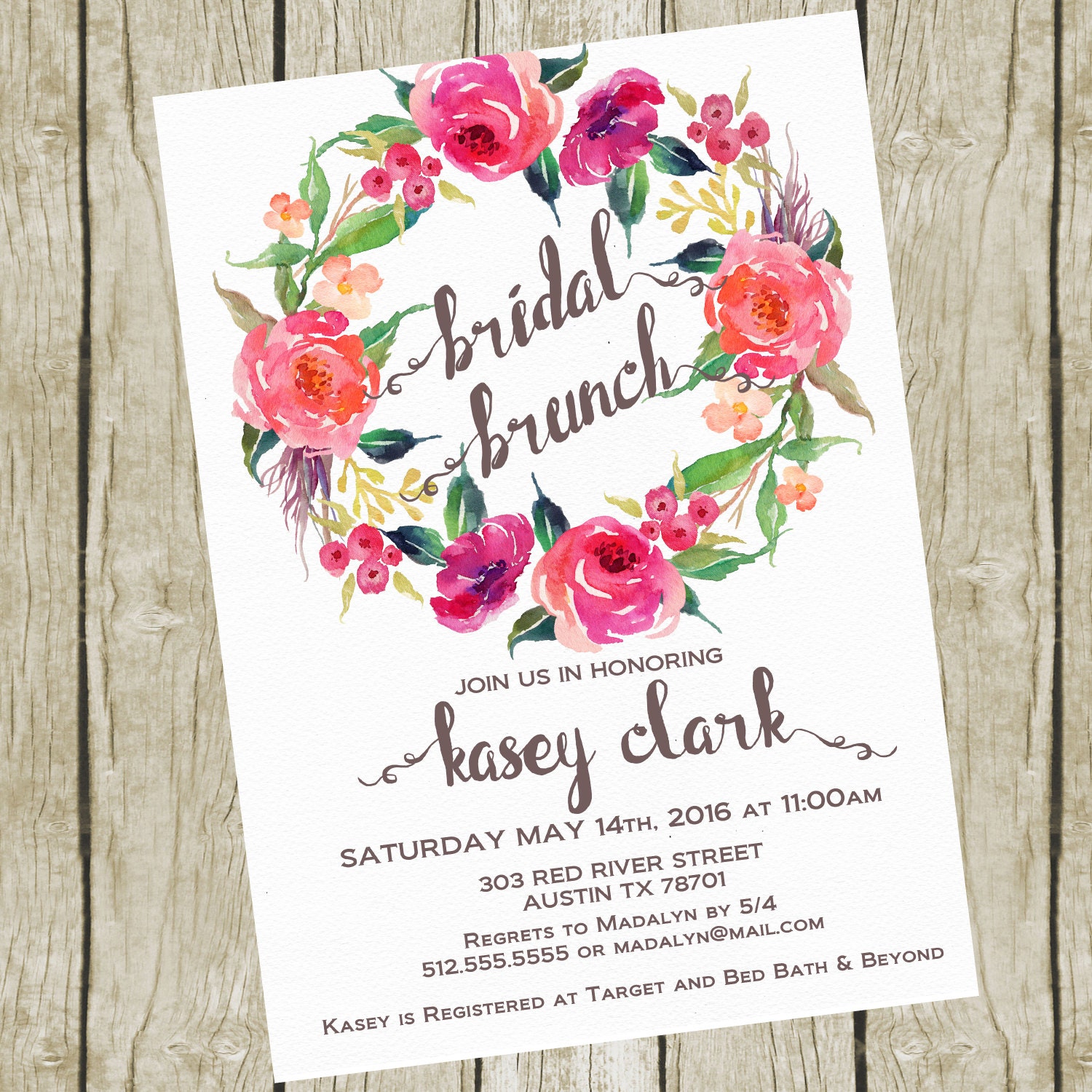 Bridal Shower Invitation Brunch. Bridal Shower Brunch