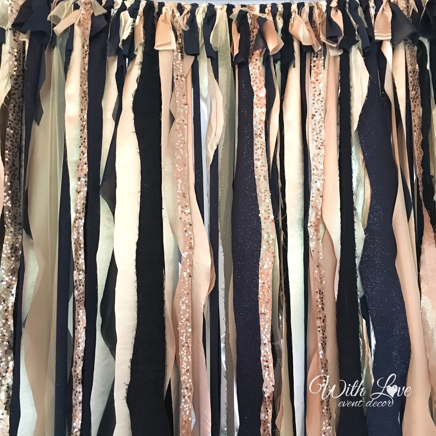 Navy and Gold Wedding Backdrop Blue and Gold by WithLOVEeventdecor