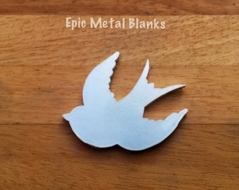 Small Swallow Aluminium Blank, Sparrow Stamping Blank, Metal Bird Blank, Flying Bird Blank, Aluminium Swallow Blank, Metal Stamping, Sparrow
