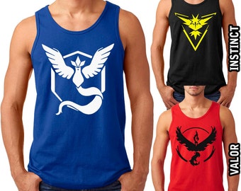 Pokemon Go Gym Team Tanks Team Instinct, Team Valor, Team Mystic Adult S-3XL Tank Tops