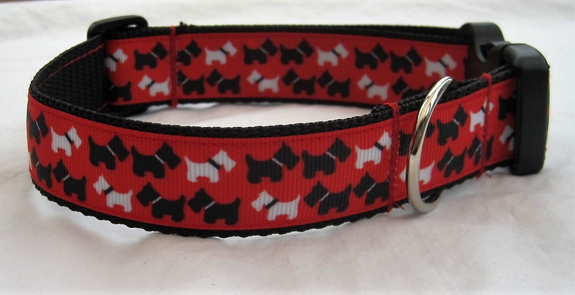 Scottie scottish terrier Dog collar matching lead available