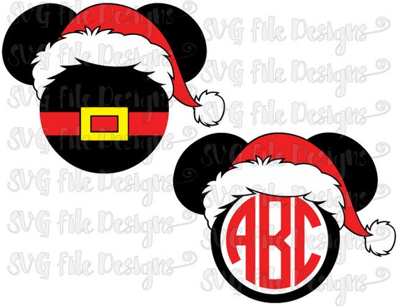 Download Mickey Mouse Santa Claus Monogram Ears Hat by SVGFileDesigns