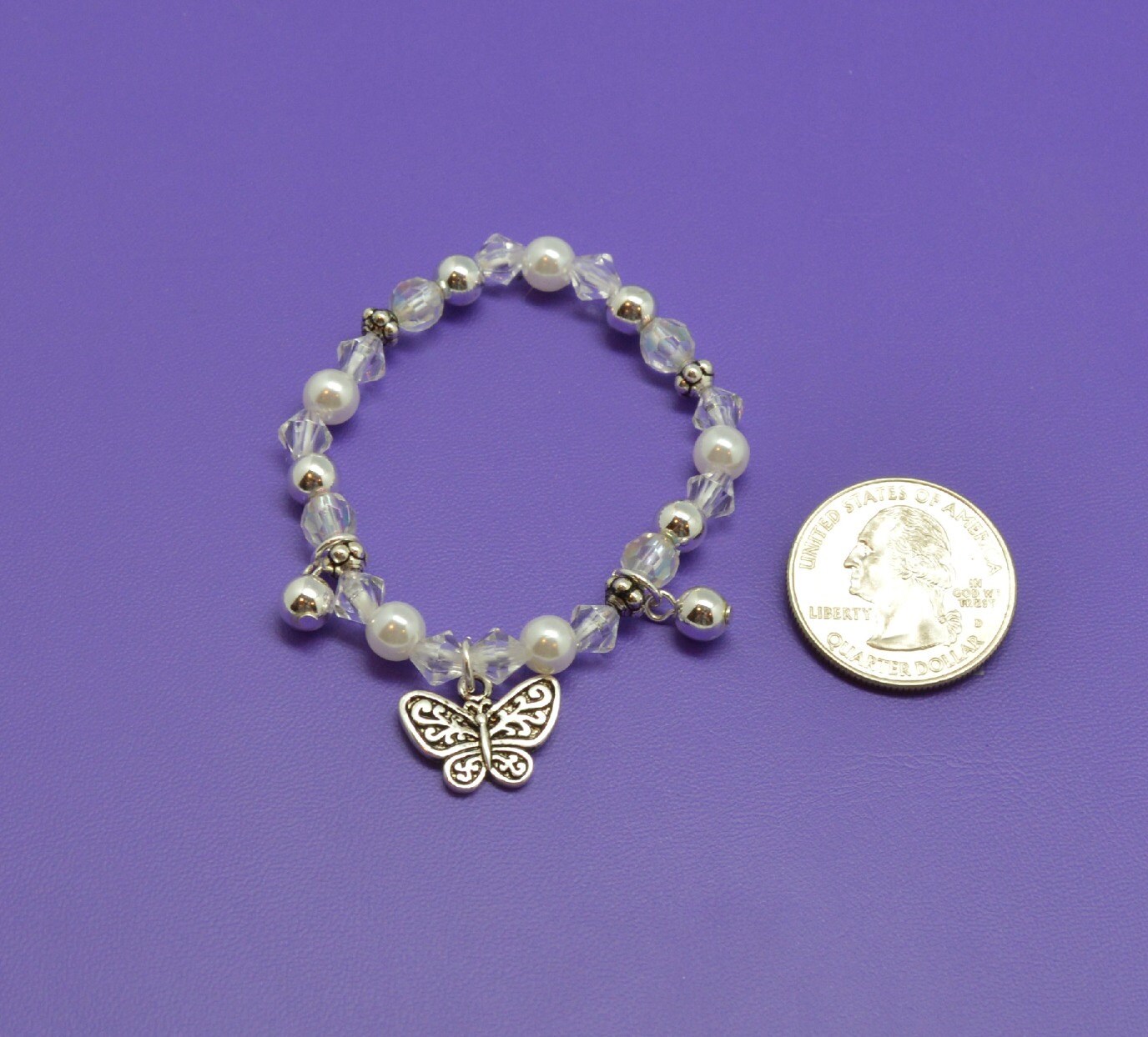 Little Girl Bracelet Dainty Stretch Bracelet by JewelryCDesigns