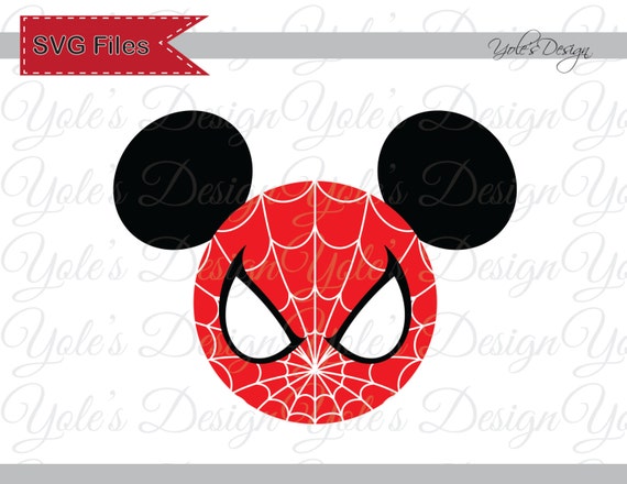Spiderman SVG Logo Mickey Ears Costume Badge Iron On by ...