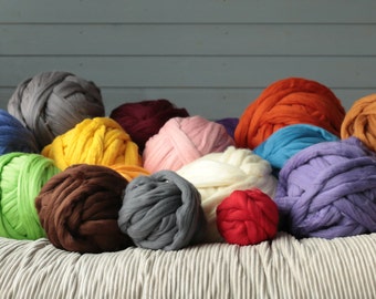 Arm knitting yarn. 1kg DIY Arm knitting merino wool Arm blanket knitting kit. arm knitting wool 23 micrones