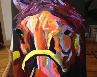 Spirit, horse painting, equine wall decor, horse decor, horse wall art, rustic horse painting, modern farmhouse decor wall hanging,