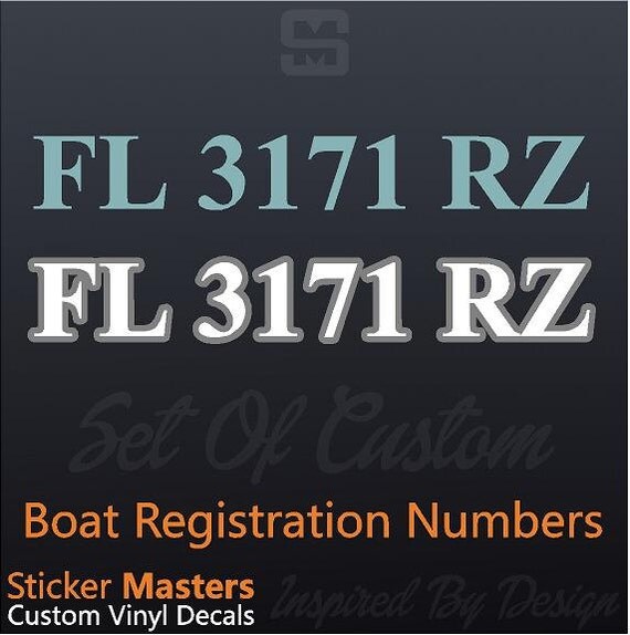 Boat Registration Numbers Stickers Vessel Number by StickerMasters