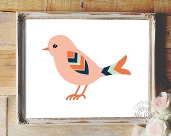 Nursery decor, nursery art, bird print, nursery wall art, bird, bird art, wall art, nursery print, baby girl nursery, nursery, birds, print