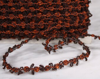 5 m of Ribbon 15mm, viscose/polyamide, rust and Brown (0965)
