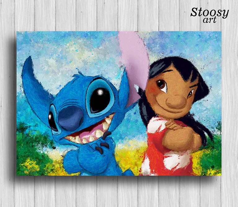 Lilo and Stitch poster disney painting nursery decor