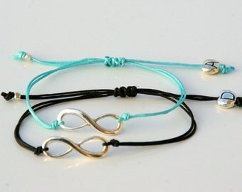 Best friend bracelets for 2- Best Friends Jewelry-Couples Infinity bracelet-İnfinity with initial-Matching Couple Bracelet-Best friend gift