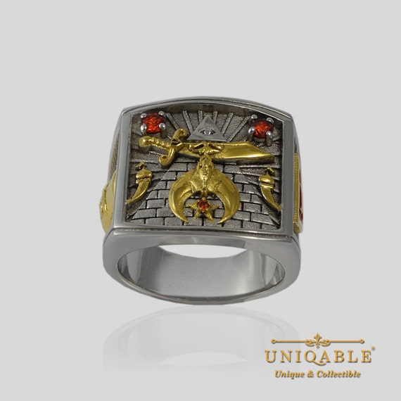 SHRINER Sterling Silver Masonic Ring Freemason by UNIQABLEart