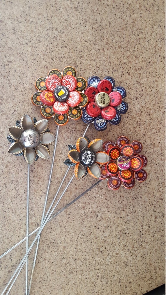 Items similar to Bottle Cap Garden Flower on Etsy