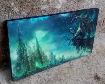World of Warcraft, WoW, Illidan Stormrage, Gaming, Art Print, Wall Art, Wall Decor, Handcrafted from recycled chipboard, Geek decor, Gaming