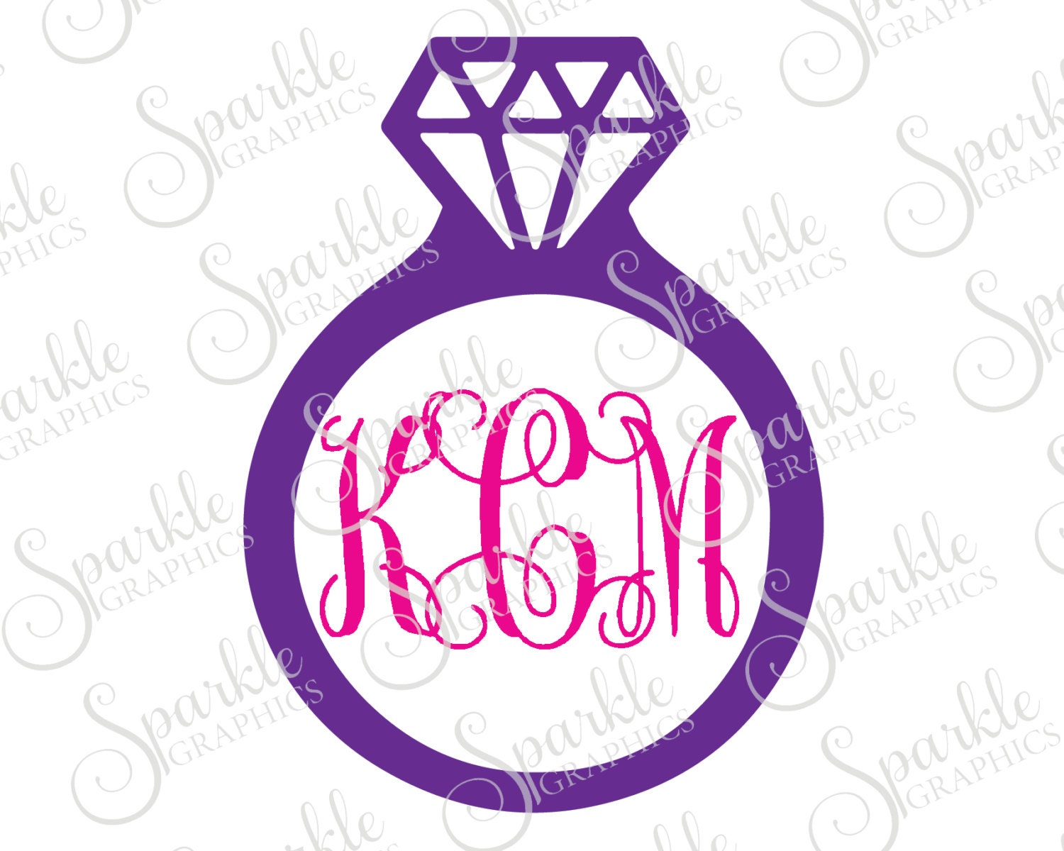 Download Diamond Ring Monogram Frame Wedding Bridal Shower Bachelorette