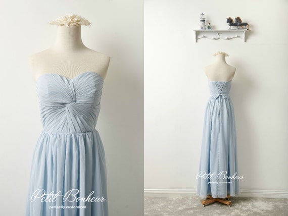  Icy  blue  strapless prom  dress  bridesmaid  by PetitBonheurStudio