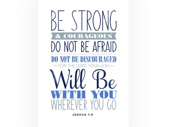 Joshua 1:9 Printable Bible Verse Wall Art Decor Boys Room
