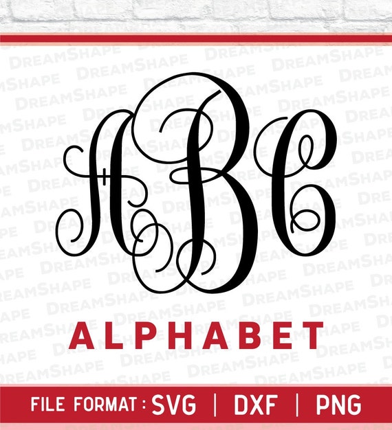 SVG Fonts Circle Monogram DXF PNG Alphabets Letters Cuttable