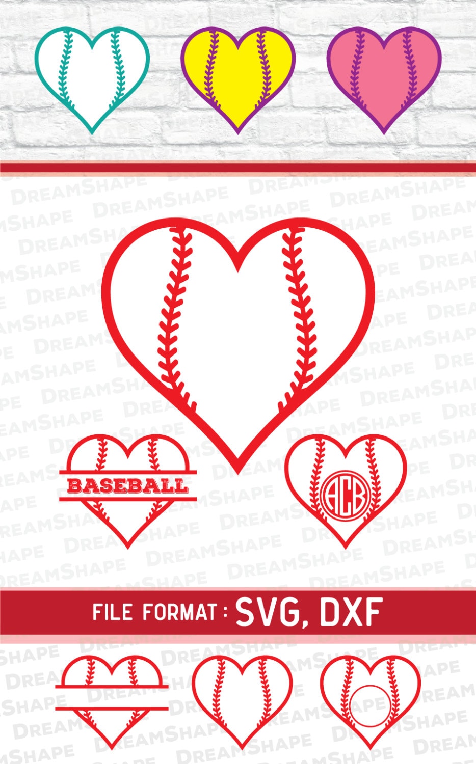 Love Baseball SVG Cut Files Vinyl Cutters Monogram Cricut