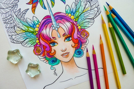 COLORING PAGE 9. Dragonfly Fairy Crazy Hair Collection.