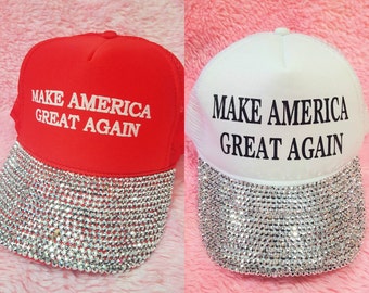 AUTHENTIC Make America Great Again Rhinestone Bling Hat - Donald Trump for President 2016