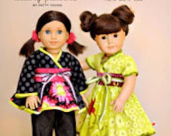 ModKid - Mini Kyoko - Paper Sewing Pattern for 18" doll's Kimono Style top and dress