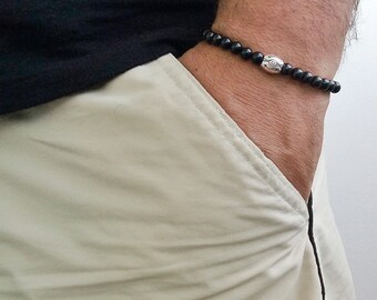 Men's Bracelet, Black Onix, Beaded Men Bracelet, Simple Men Bracelet, Men's Beaded Bracelet, Men's Bracelets, Beaded Men Bracelet 6mm