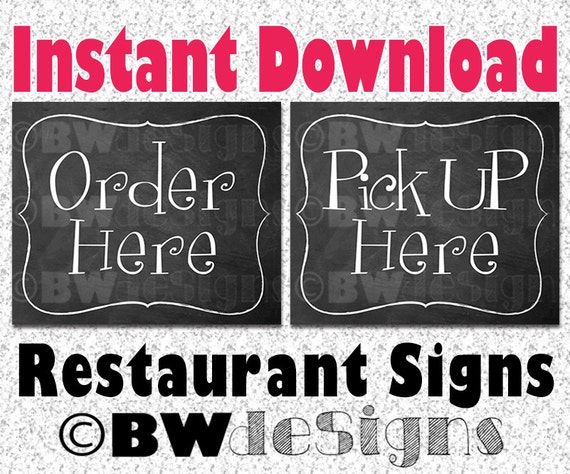 SALE Order Here Sign Pick-up Here Sign Printable Sign