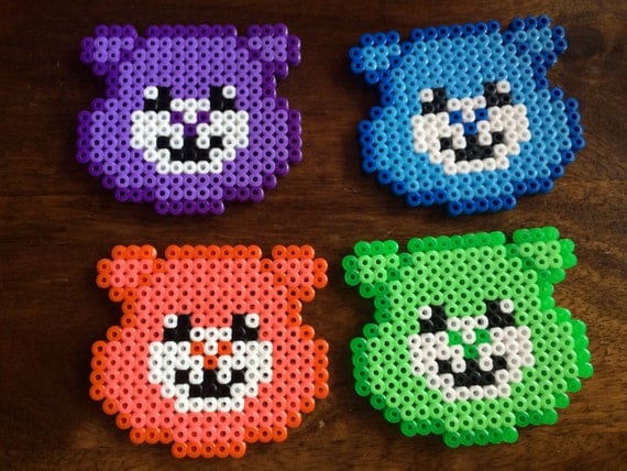 Care Bears Pixel Art Bead Coasters Available as Individuals