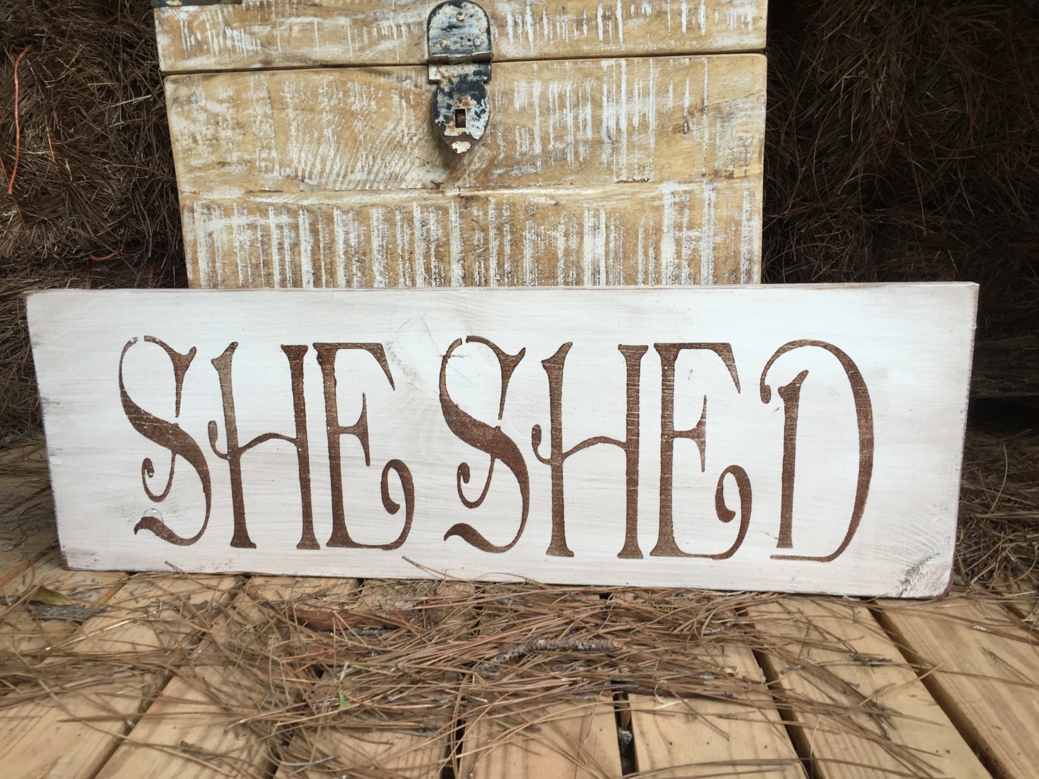 She Shed Large Rustic Wood Sign by OconeeSignShack on Etsy