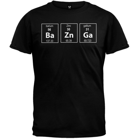 bazinga shirt table periodic Black Bazinga OldGloryMerchandise Periodic by T Shirt Table