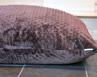Dog Bed Cover, Custom Cuddle Dimple Chocolate Pet Bed, Modern Minky Pet Duvet, Washable, Made to Order, XS to XL, aDOGable Essentials