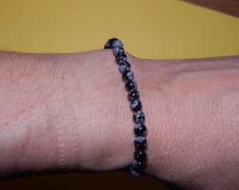 Bracelet spotted obsisienne