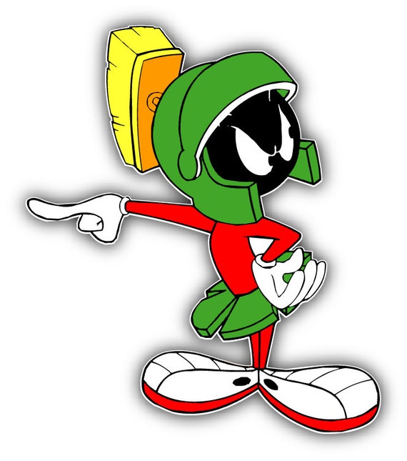 Marvin The Martian Show Cartoon Car Bumper Sticker by slonotop