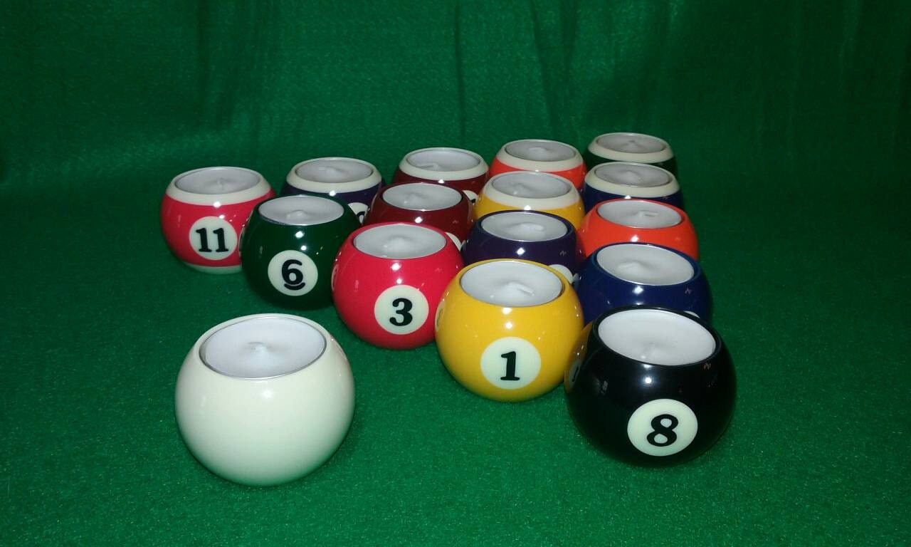 Pool Ball Tea Light Candle Holders Art Number