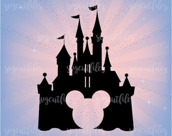 SVG Disney Castle - Princess Castle Svg Monogram Frame Cut Files - Cricut, Silhouette Studio cutting file, Instant Download