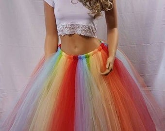 Free Shipping!! Adult Rainbow Baby Tulle Skirt: You Choose the Length