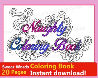Adult Coloring Book 58 Printable Pages Naughty Gifts Funny Swear