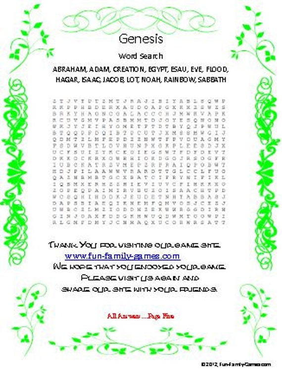 The Book of Genesis Trivia Questions by PrintableTriviaGames