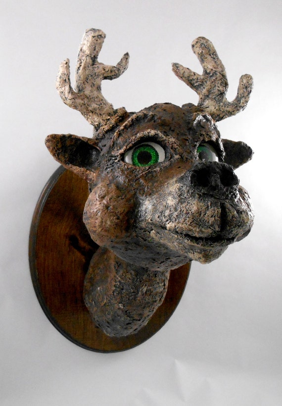 Items similar to Reindeer Faux Taxidermy Trophy, OOAK, Winter Holiday
