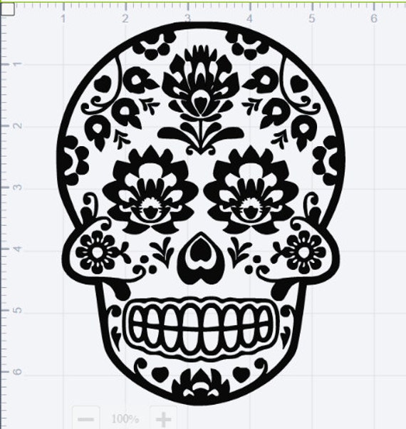Download 2 Sugar Skull Designs SVG EPS DXF Studio 3 Cut Files