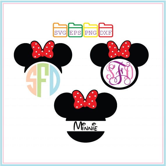 Minnie Mouse Monogram Svg Dxf Png Eps Cutting File Studio